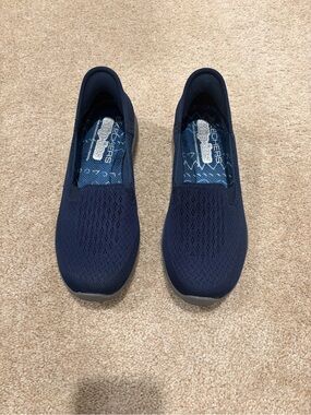 Skechers Women's Slip-On Knit Sneakers in Navy